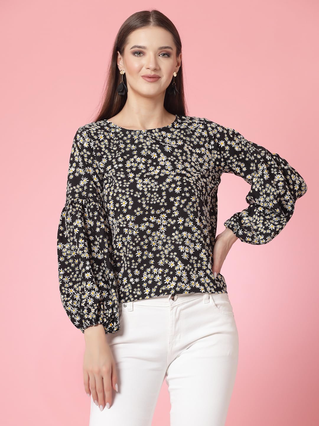 OOMPH! Tops for Women, Black - mt748