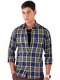 The Indian Garage Co Men Navy & Red Checkered Slim Fit Cotton Casual Shirt