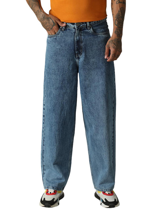 Hubberholme Men Washed Cotton Loose Fit Mid- Rise Jeans 13