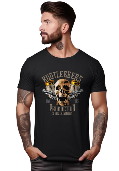 Peppyzone Mens Regular Fit T-Shirt (PZ-Skull458_Black4