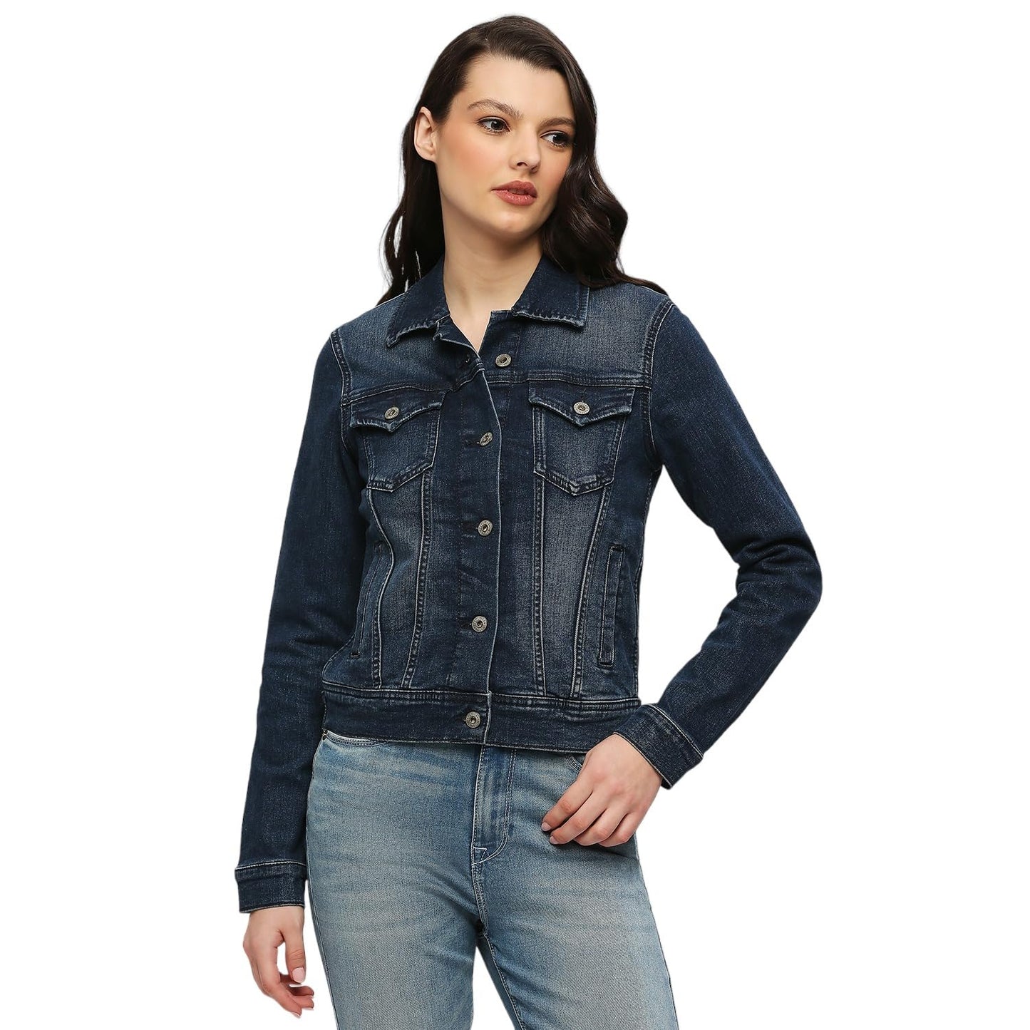 Pepe Jeans Womens Noraa Trucker Jacket,Dark Used,Xl