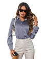 Indoprimo WomenS Solid Satin Casual Shirt | Stylish Western Long Sleeve Shirt For Women
