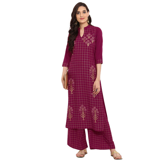 ZIYAA Women's Crepe Ethnic Set