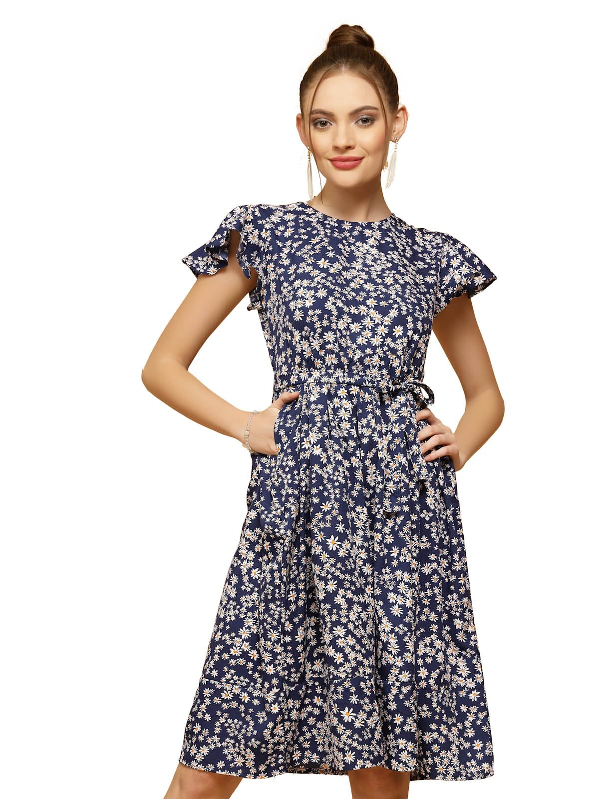 Oomph! WomenS Western & Fusion Wear Western Dresses For Women Blue - Md803