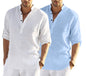 Bellstone MenS Cotton Blend Solid Regular Dress Shirt (Kurta800Combo_White_Skyblue_Xl Sky Blue