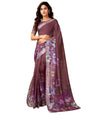 Satrani WomenS Linen Zari Border Printed Ready To Wear One Minute Pre Pleated Readymade Saree With Unstitched Blouse Piece (34R