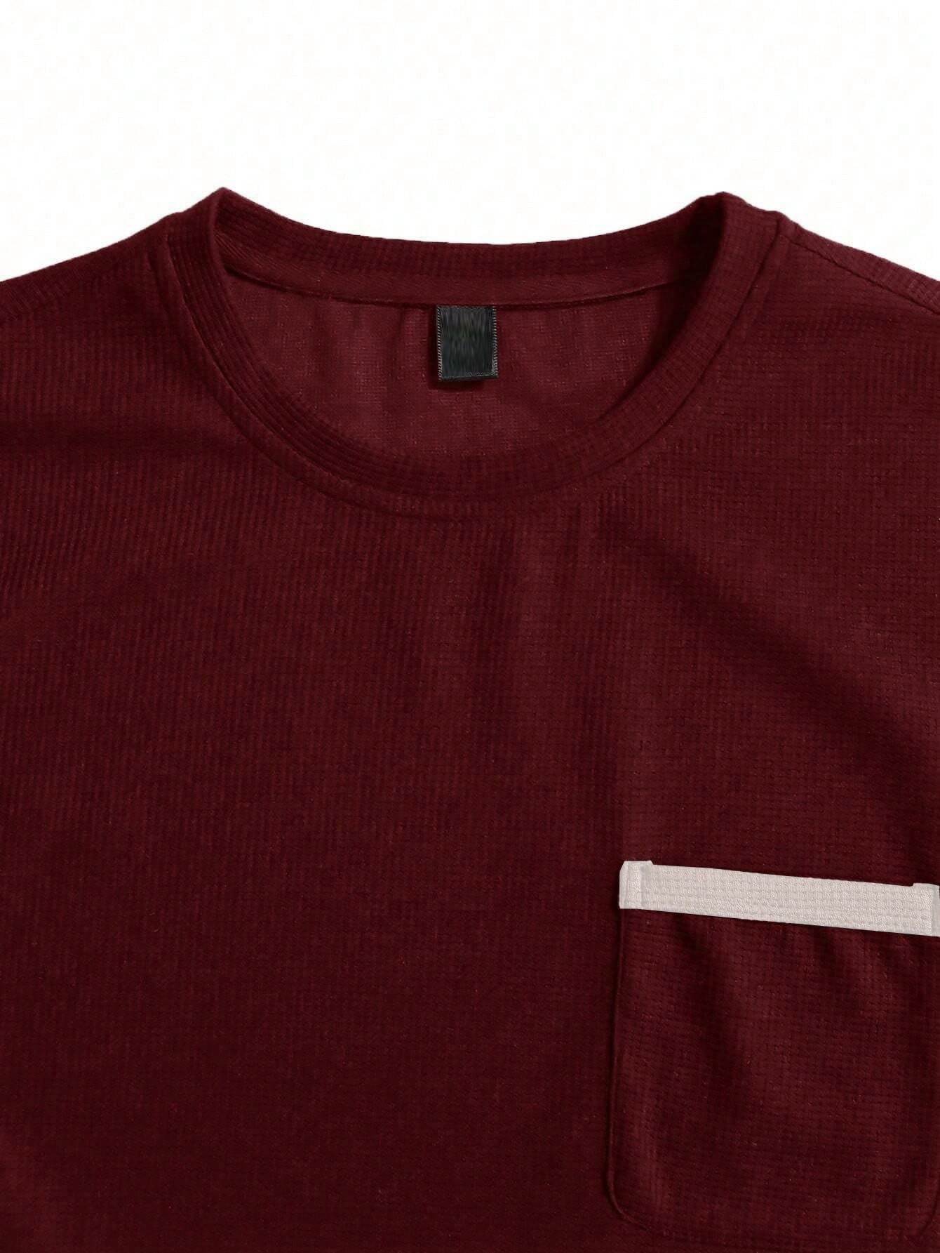 Indoprimo MenS Polyester T Shirt With Pocket Half Sleeves Round Neck Line Solid Pattern Loose Fit Classic Style And Standard Le