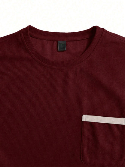 Indoprimo MenS Polyester T Shirt With Pocket Half Sleeves Round Neck Line Solid Pattern Loose Fit Classic Style And Standard Le
