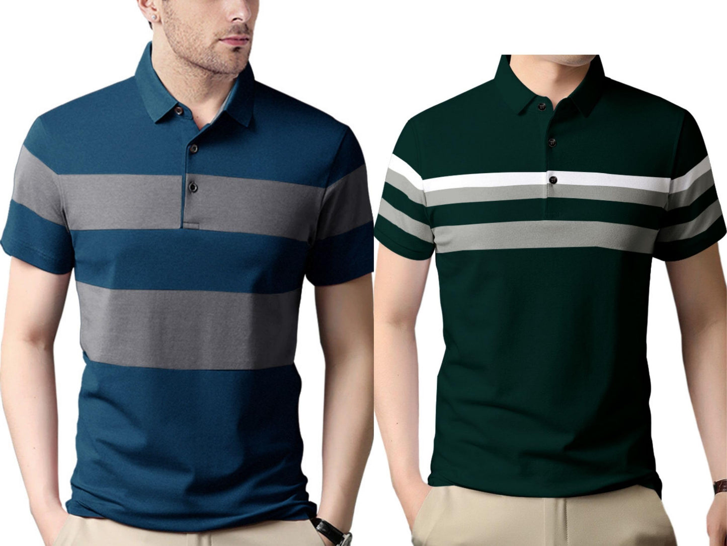 Noble Monk MenS (Combo Pack Of 2) -Regular Fit Polo T Shirt |Half Sleeves |Collar Tshirts |Casual Tshirt