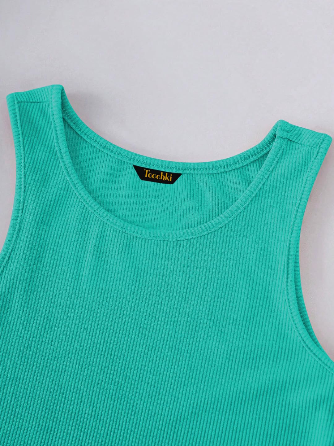 Toochki Tops for Woman | Spandex Top | Crop | Short | Western | for Jeans | Sleeveless | Stretchable | Tarquis Turquiose