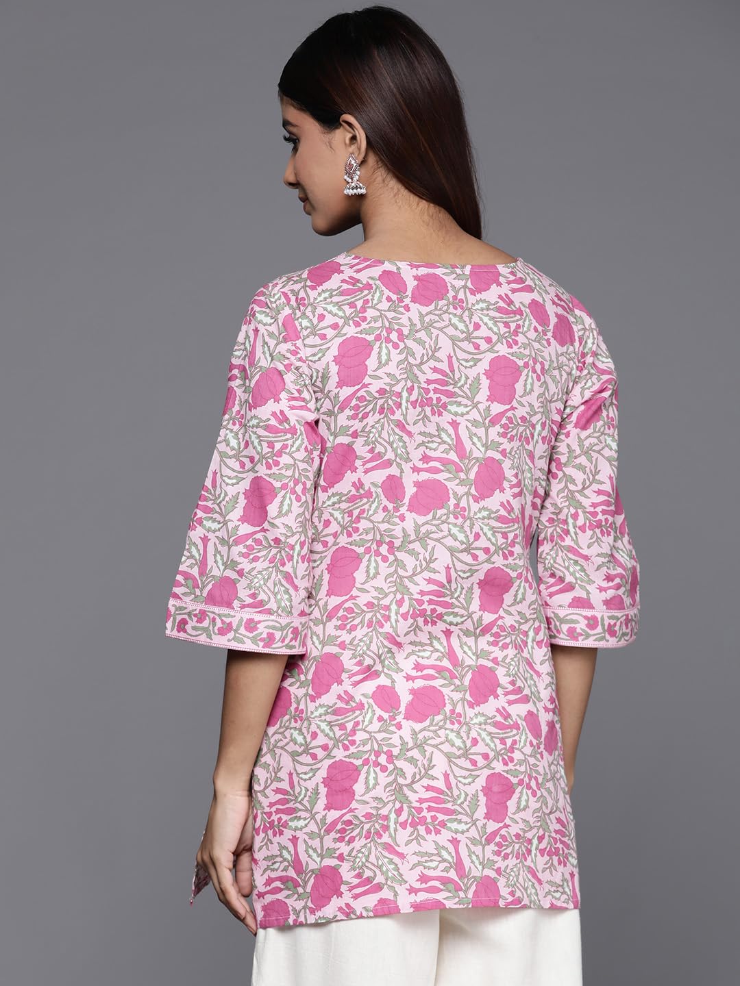 Libas WomenS Cotton Printed Straight Kurtis (29618C Pink