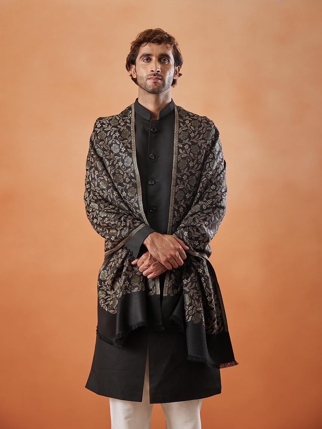 Pashmoda Men Gulnari Kaani Stole (Size 71x203 cm)