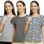 Pinkmint Women Combo Tunic Top for Women ll Fancy Crape Girls Top's ll Regular Fit Casual top (Pack of 3)