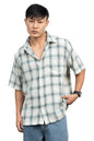 Hubberholme Men Cotton Short Sleeves Oversized Checked Shirt 3