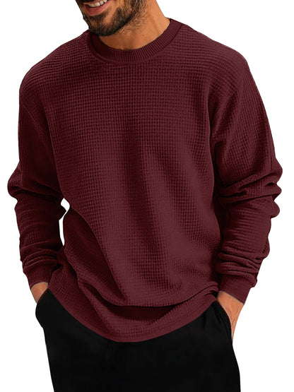 Noble Monk MenS Round Neck T Shirt |Full Sleeves |Solid Pattern | Casual T-Shirt For Men Wine Red