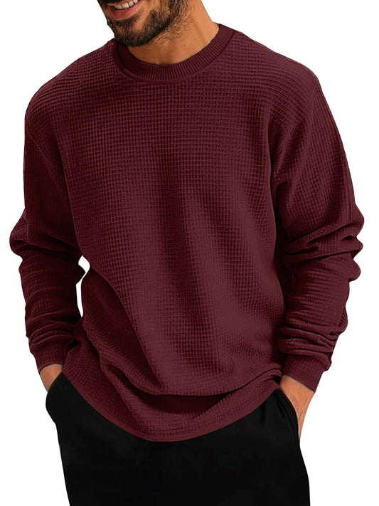 Noble Monk MenS Round Neck T Shirt |Full Sleeves |Solid Pattern | Casual T-Shirt For Men Wine Red