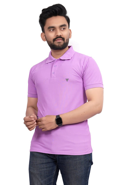 More & More MenS Solid Regular Fit Polo