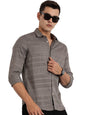 Thomas Scott Long Sleeve Embroderied Casual Shirt for Men Grey