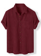 Nobel Monk MenS Solid Casual Shirt |Half Sleeve | Regular Fit |Stylish Shirt For Men Wine Red
