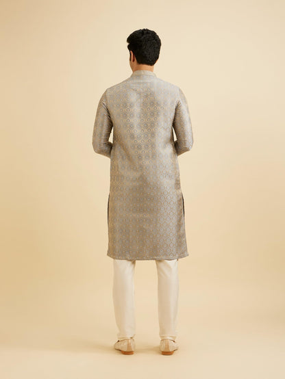 Manyavar MenS Brocade Self Design Kurta Set (Green,Xxl)
