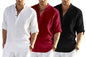 Hemrin Combo Of 3 MenS Cotton Blend Full Sleeve Short Kurta Shirt With Mandarin Collar