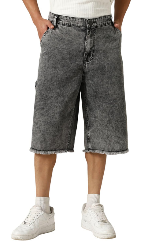 Hubberholme Men Cotton Solid Loose Fit Mid-Rise Shorts