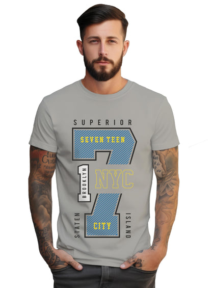 Peppyzone Mens Regular Fit T-Shirt (PZ-Number-9910_Grey3