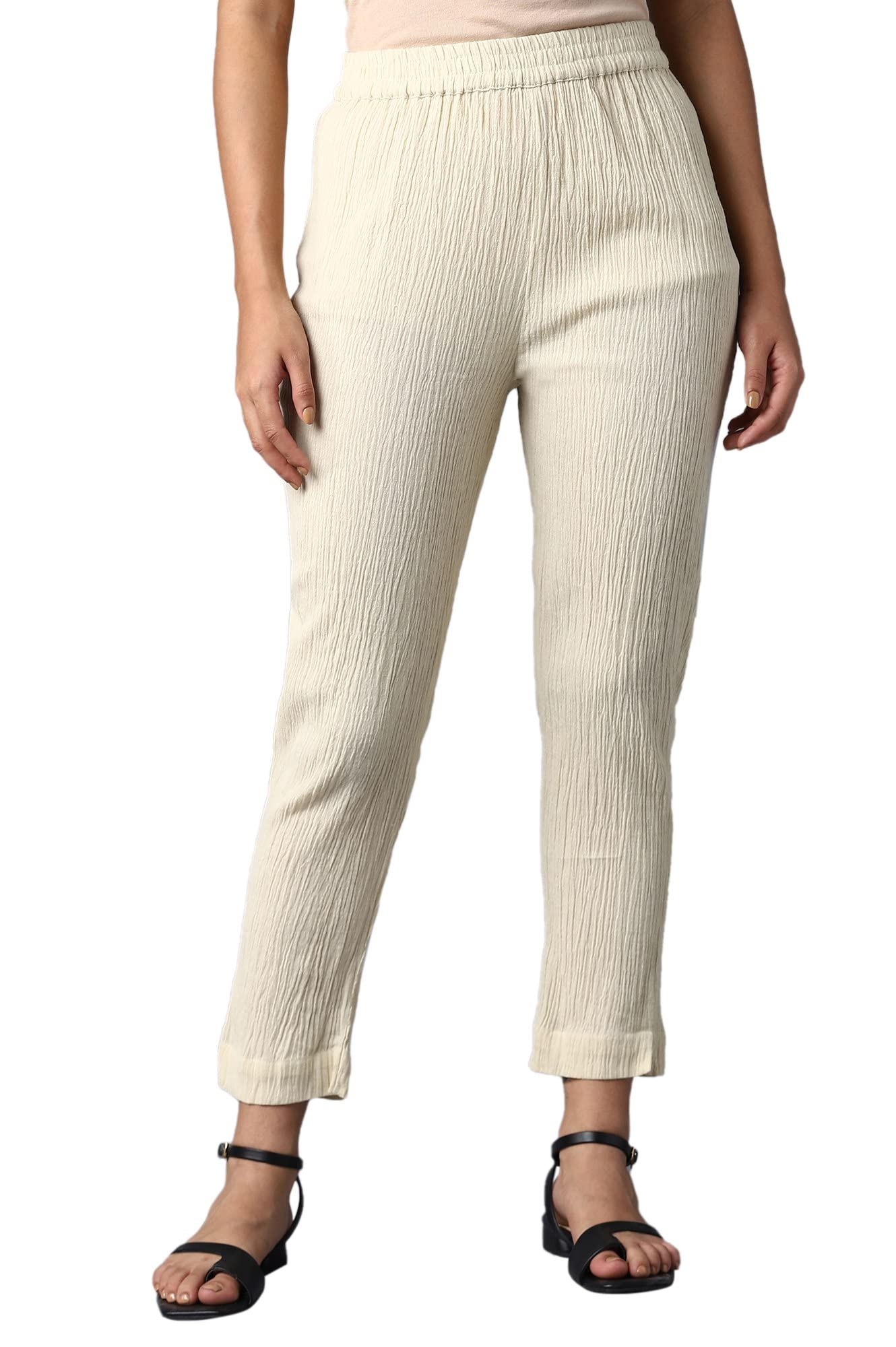 W Pure Cotton Strechable Slim Pants for Women | Pure Cotton Slim Pants for Women | Trousers for Women | W for Woman