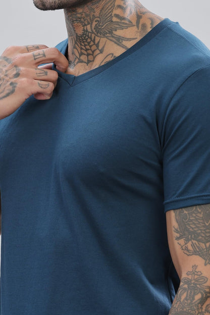 ADRO V-Neck T Shirt for Men, 100% Cotton Vneck Tshirt is Ideal for Casual wear, Workouts and Loungewear, Adding a Stylish Touch.
