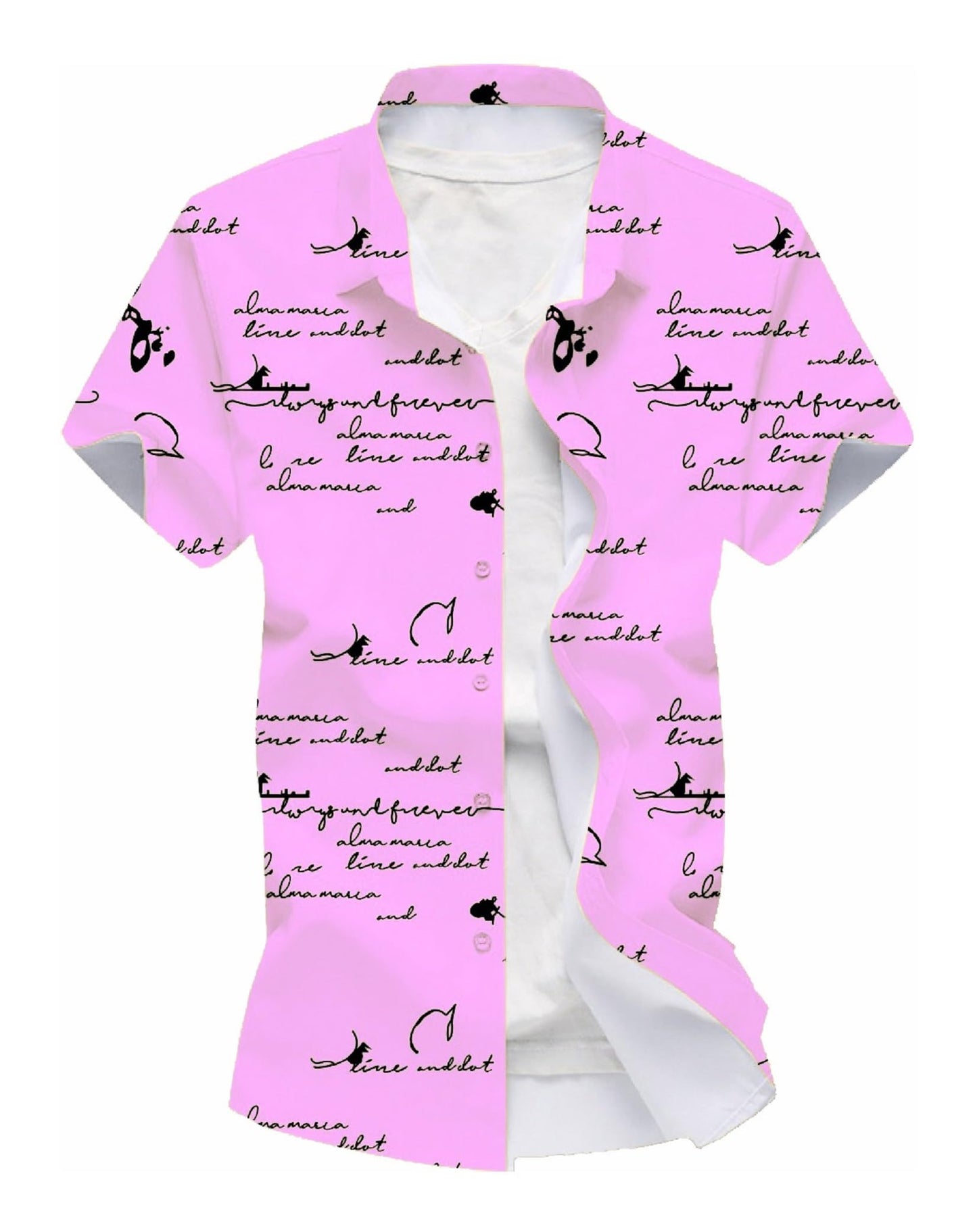 Kadiyu BoyS Lycra Blend Shirt With Half Sleeves Round Collar Neck Botton Down Closure Printed Pattern Relaxed Fit And Standard