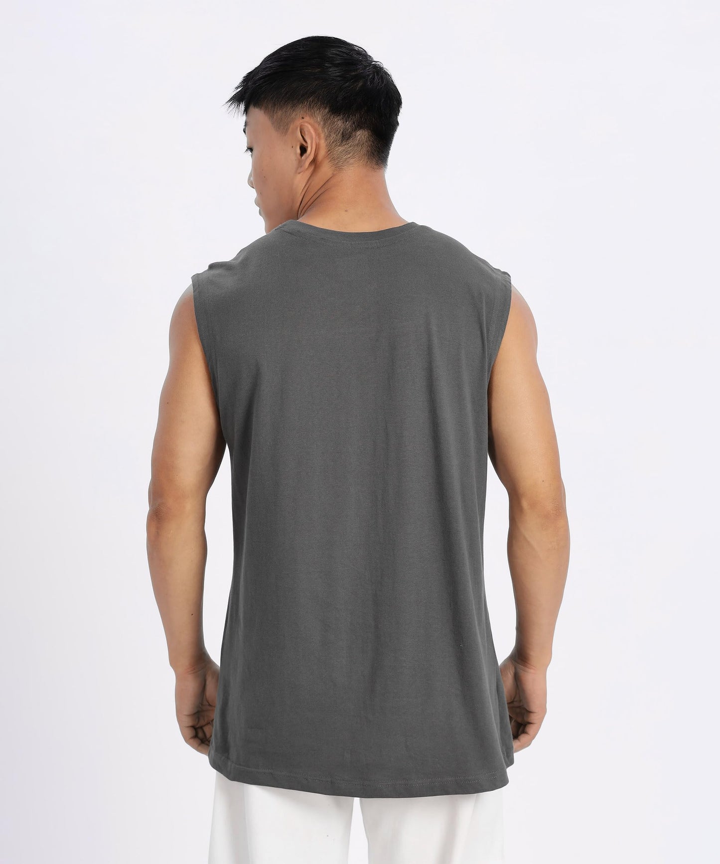 SHODOX Mens 100% Cotton Tank Tops Round Neck Sleeveless Sports Loose fit Vest (Pack of 1)