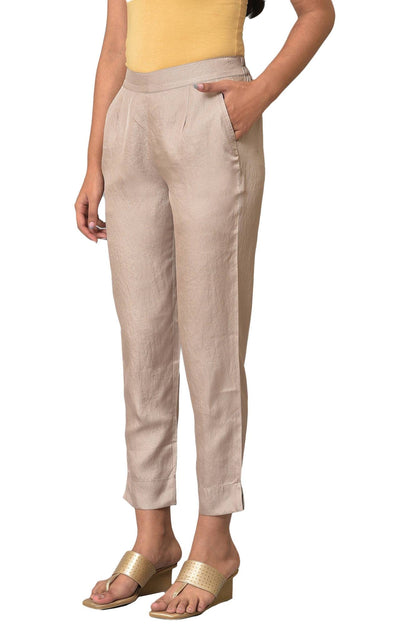 Aurelia Gold Solid Parallels Ethnic Bottomwear for Women