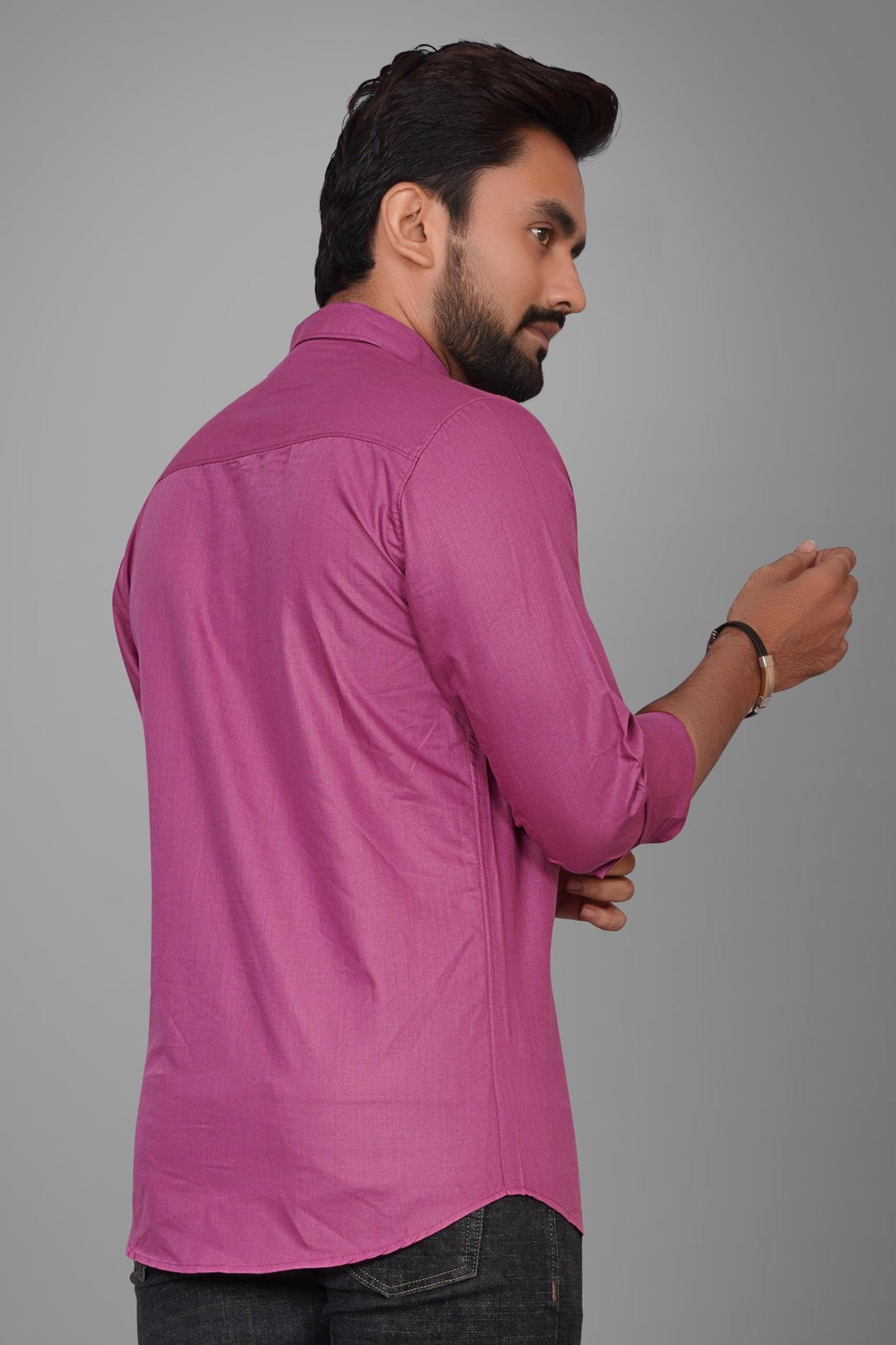 Besix MenS Red Cotton Blend Full Sleeve Shirt For Man With Tailored Fit Spread Collar And Standard Length - Formal Stylish Wear