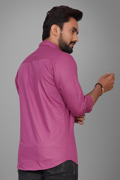 Besix MenS Red Cotton Blend Full Sleeve Shirt For Man With Tailored Fit Spread Collar And Standard Length - Formal Stylish Wear
