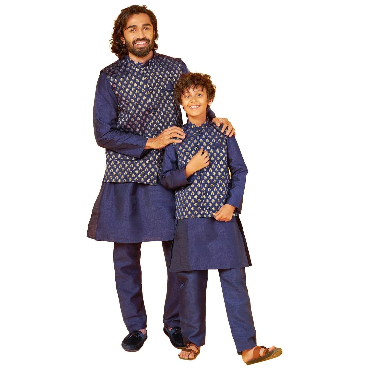 Nay Silk Kurta With Bandi Pajama Set For Boy