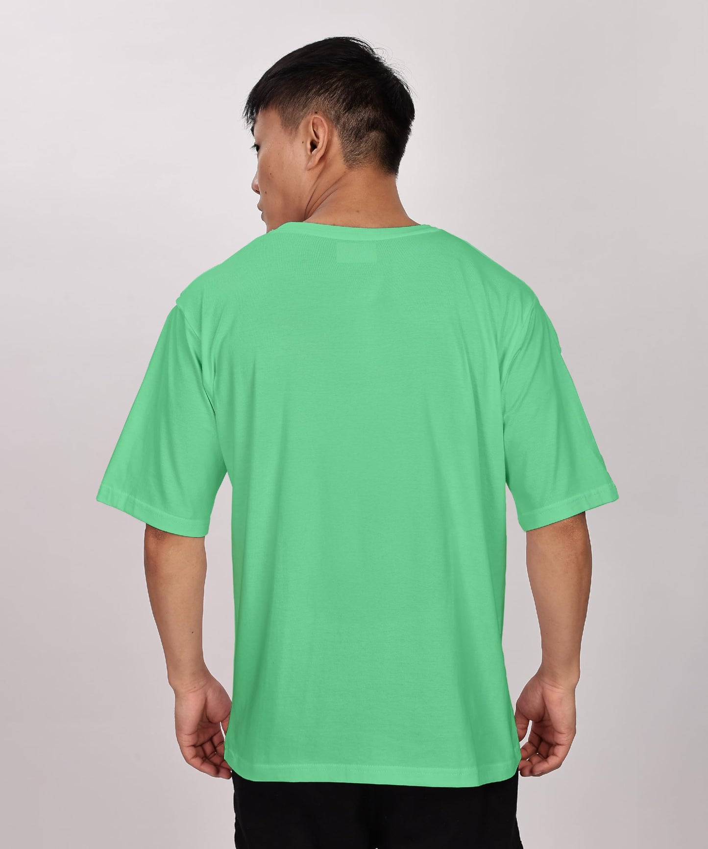 SHODOX Mens 100% Cotton Relaxed Fit Half Sleeve Tshirt for Men Drop Shoulder Front and Back Solid Round Neck T-Shirts (Pack of 1