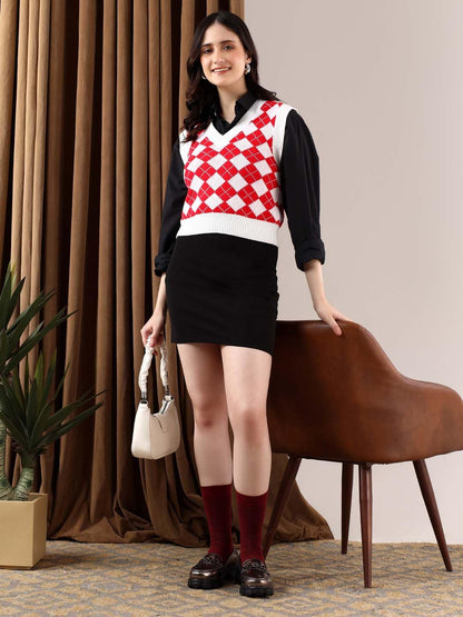 Kotty WomenS Trendy Sleeveless Sweater Vests  Perfect For Layering And Smart-Casual Outfits(Multicolored,S)