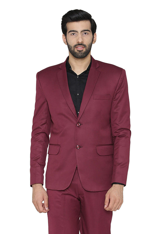 WINTAGE Mens Polyester Cotton Festive and Casual Blazer Coat Jacket : Purple