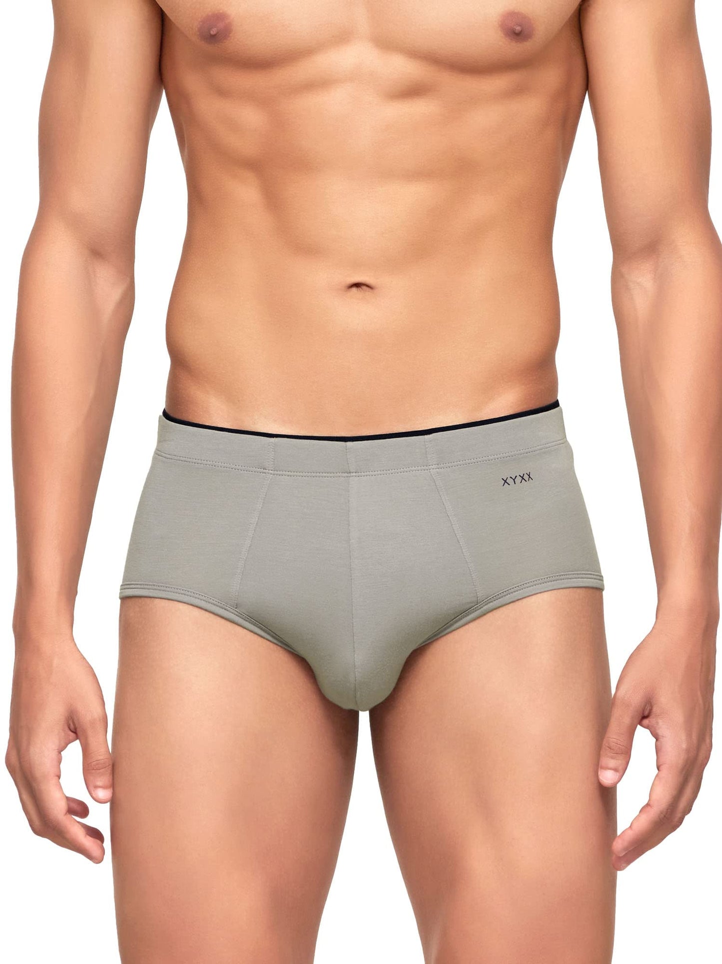 XYXX Mens Underwear Uno IntelliSoft Antimicrobial Micro Modal Brief Pack of 5 (Heather Grey ; Heather Grey ; Heather Grey ; Cor