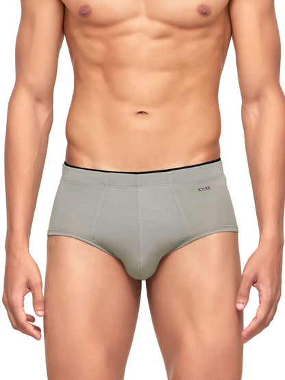 XYXX Mens Underwear Uno IntelliSoft Antimicrobial Micro Modal Brief Pack of 5 (Heather Grey ; Heather Grey ; Heather Grey ; Cor