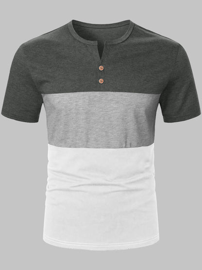 Noble Monk MenS Half Sleeves Henley Neck T-Shirt | Colorblock T-Shirt For Men