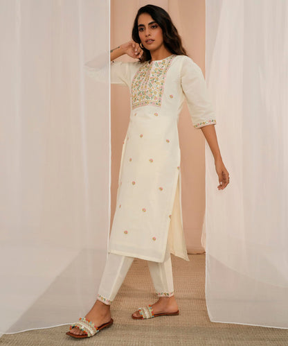 Libas WomenS Pure Cotton Kurta Sets (35219_Off White