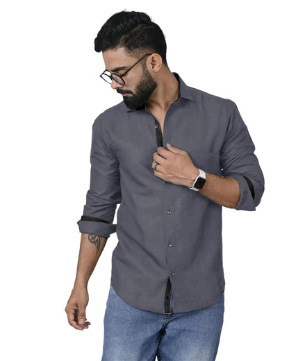 Pinkmint Mens Long Sleeve Button Down Shirt for Men Collared Casual Formal Soild Shirt