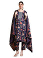 Varanga Floral Printed Thread Work Straight Kurta With Trousers & Dupatta