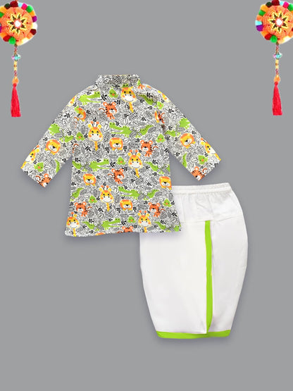 A.T.U.N. (ALL THINGS UBER NICE) Jungle Print Kurta & Dhoti Set