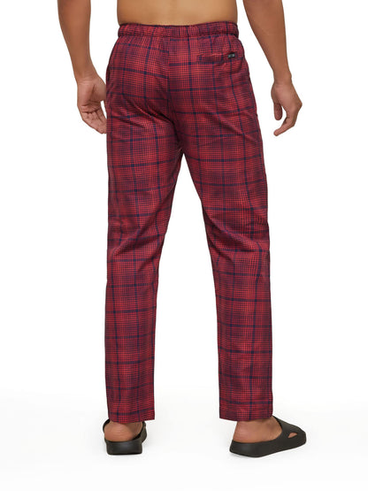 XYXX Mens Super Combed Cotton Checkered Checkmate Pyjamas [Pack of 2] Elasticated Waist, Drawstring | Loungewear for Men in Bla