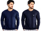 Noble Monk MenS Regular Fit T Shirt (Combo Pack Of 2) |Full Sleeves |Round Neck |Casual Tshirt For Men