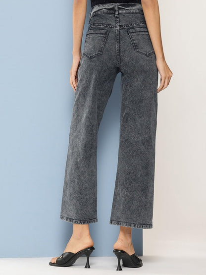 Aarika Girls Grey Colour Solid Denim Jeans(9-14 Years)