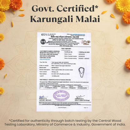 Astrotalk Silver Capped Karungali Malai 6 mm (54+1 Beads) | Karungali Mala Original for Lord Murugan Blessings | Evil Eye Protection & Mangal Dosh | Ideal for Puja & Gift items