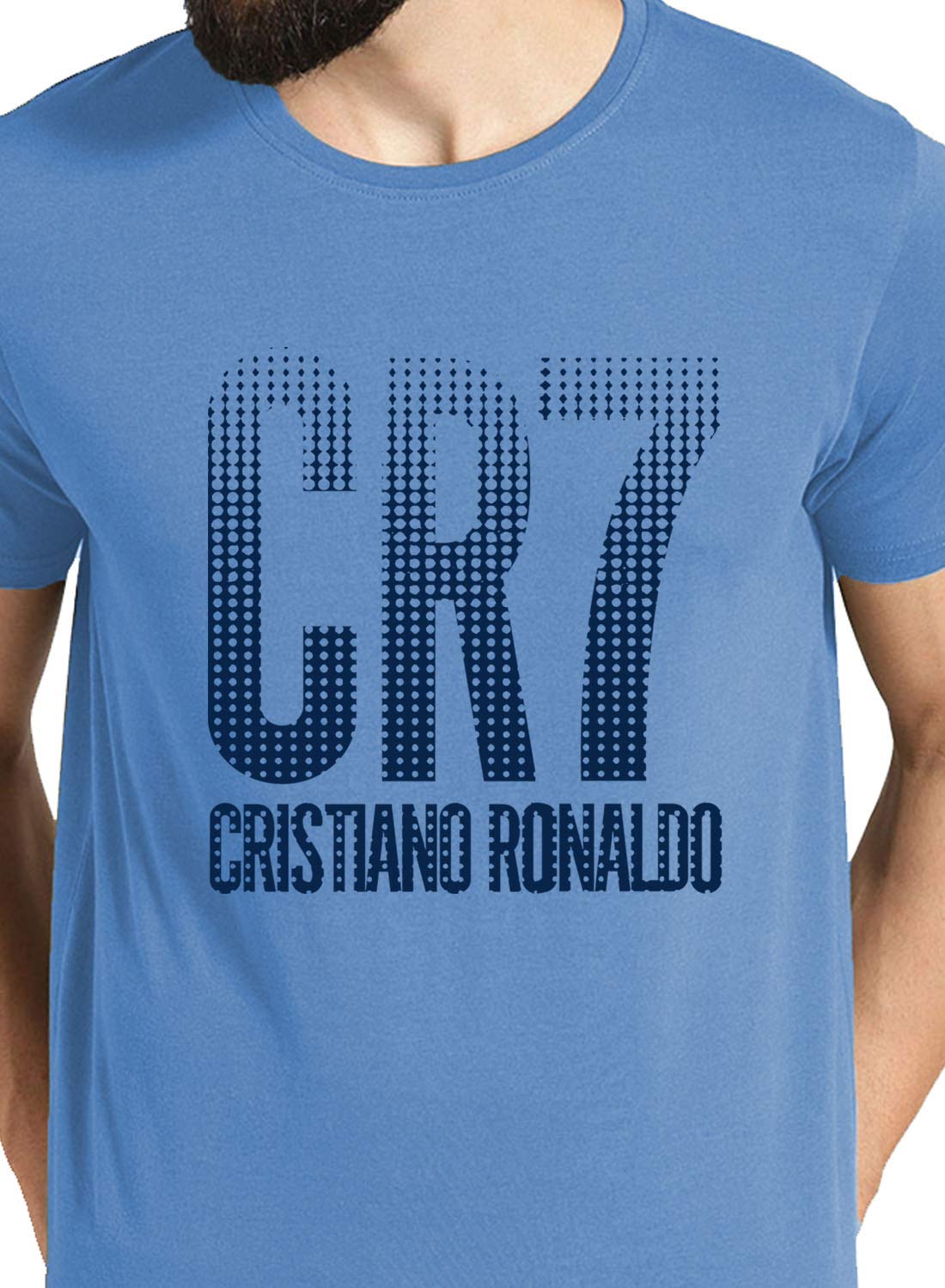 ADRO Design Printed Sky Blue T-Shirt for Men & Women (RNR-M-CR07-SK_SkyBlue)